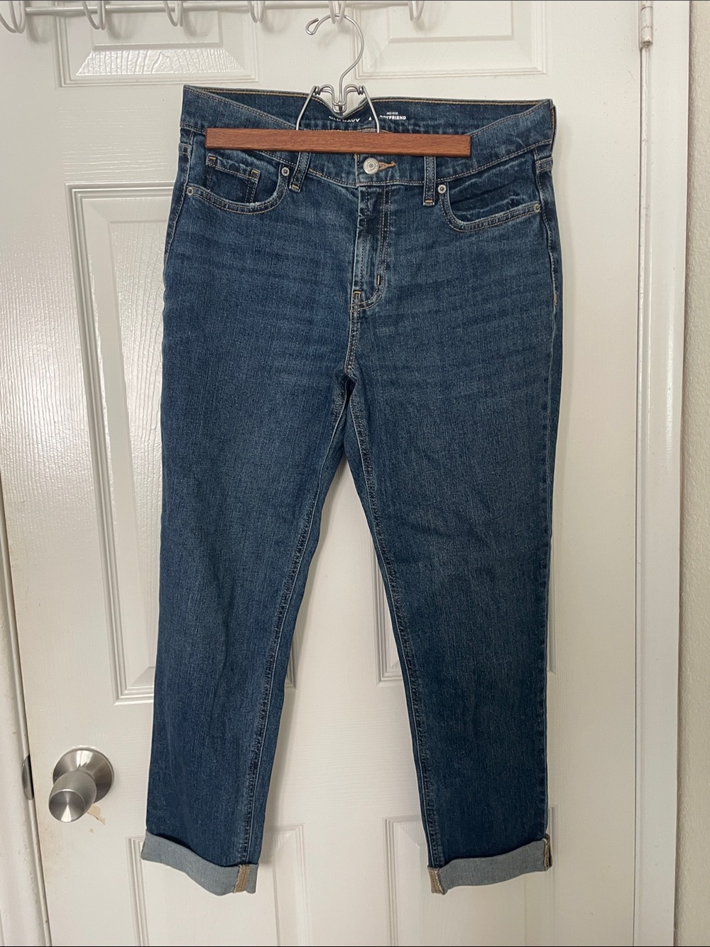Old Navy Women's Dark Blue Boyfriend Jeans